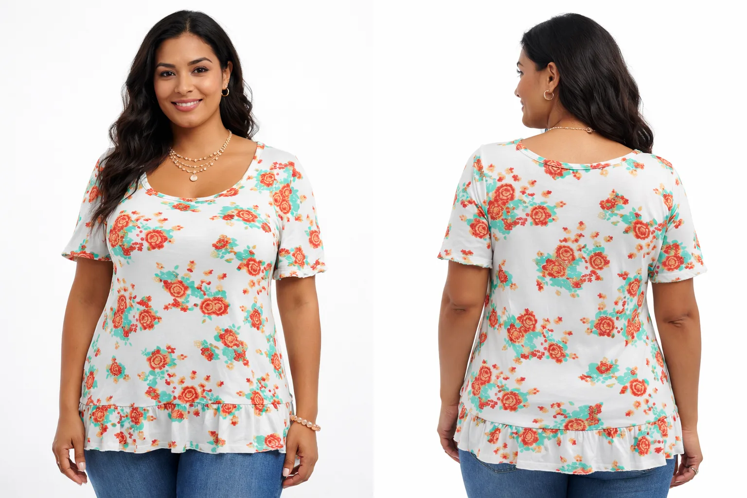 Blusa Floral Elastano