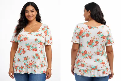 Blusa Floral Elastano