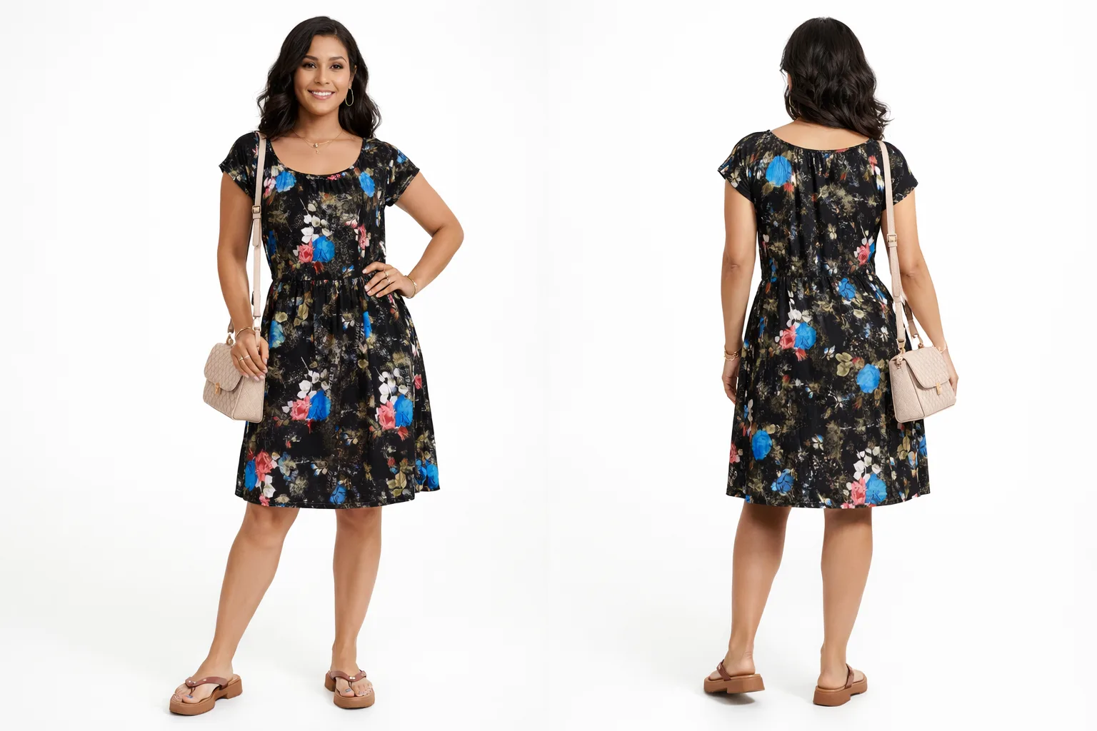 Vestido Malha Fria Com Renda