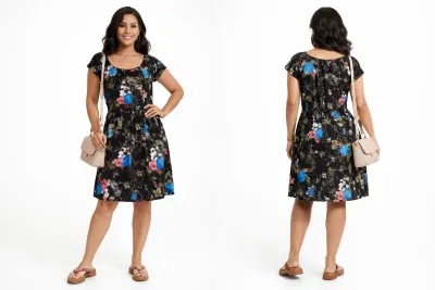 Vestido Malha Fria Com Renda