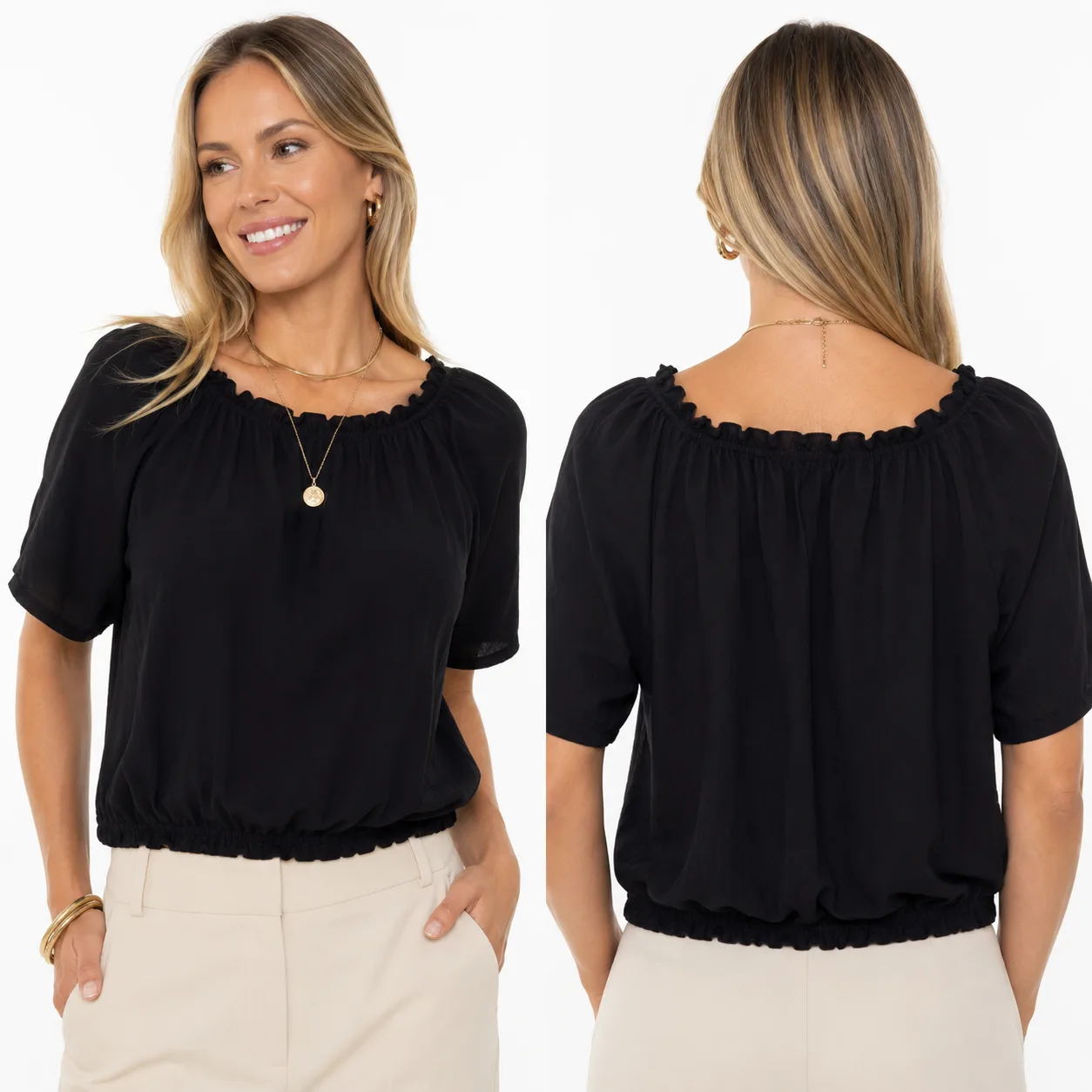 Blusa de Viscose C/Renda Gripper
