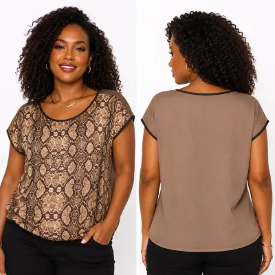 Blusa de Crepe C/Cetim