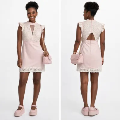 Vestido Tubinho Com renda