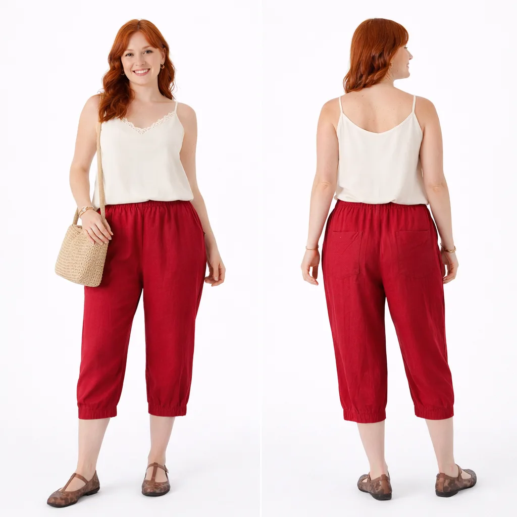 Calça Capri Com Bolsos