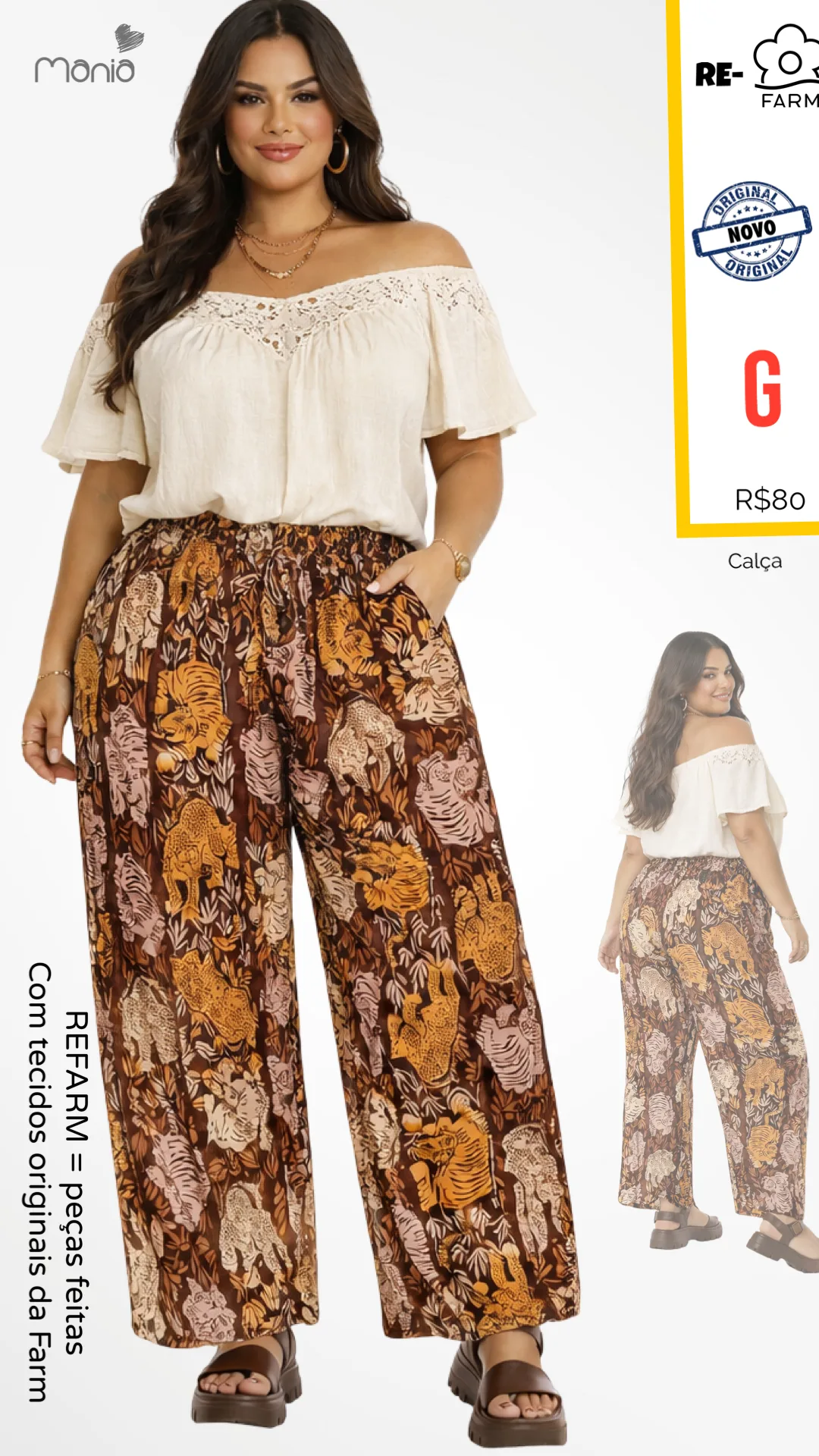 Calça Com Elástico Onça