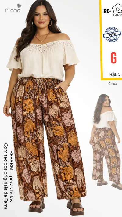 Calça Com Elástico Onça