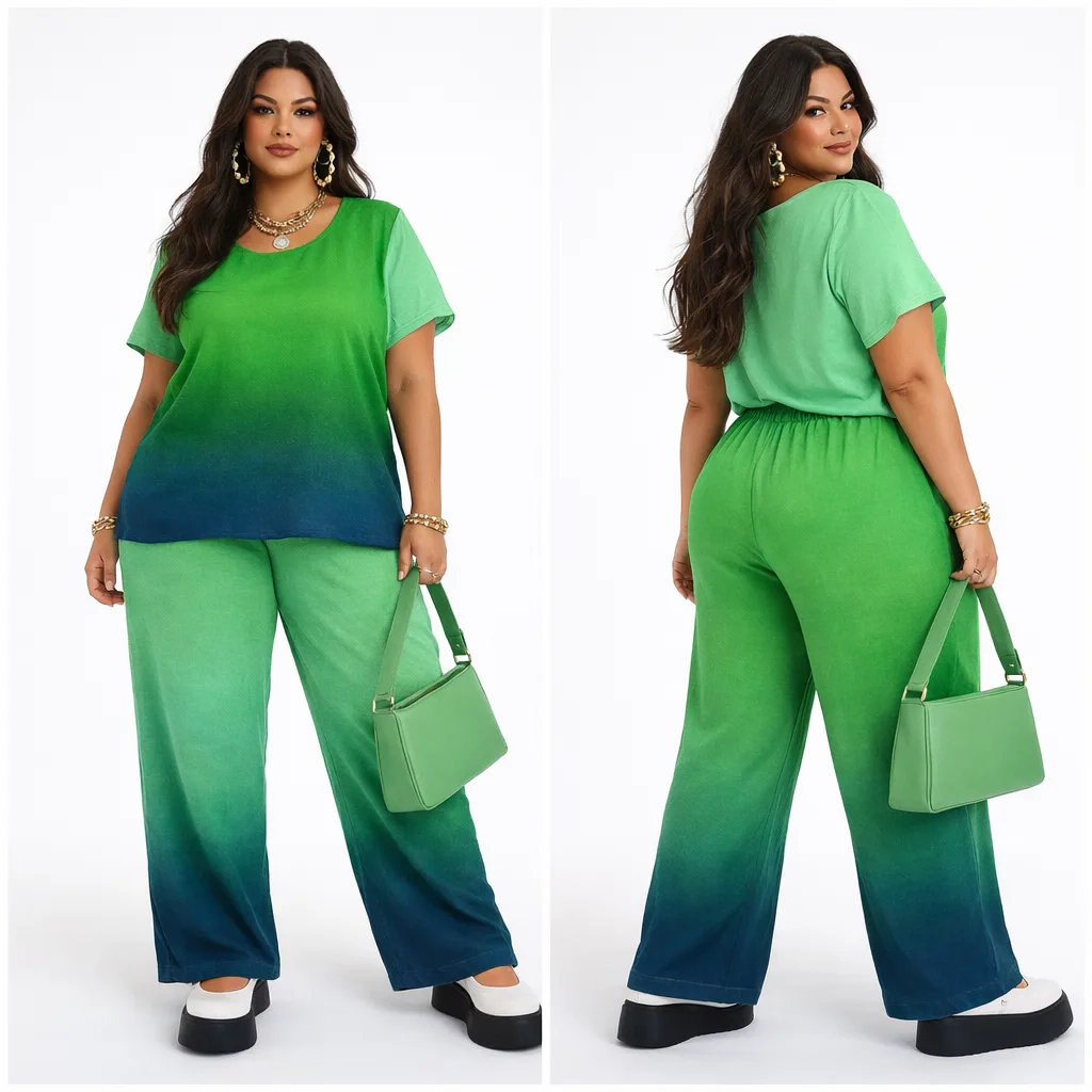 Conjunto Com Elástico Degradê