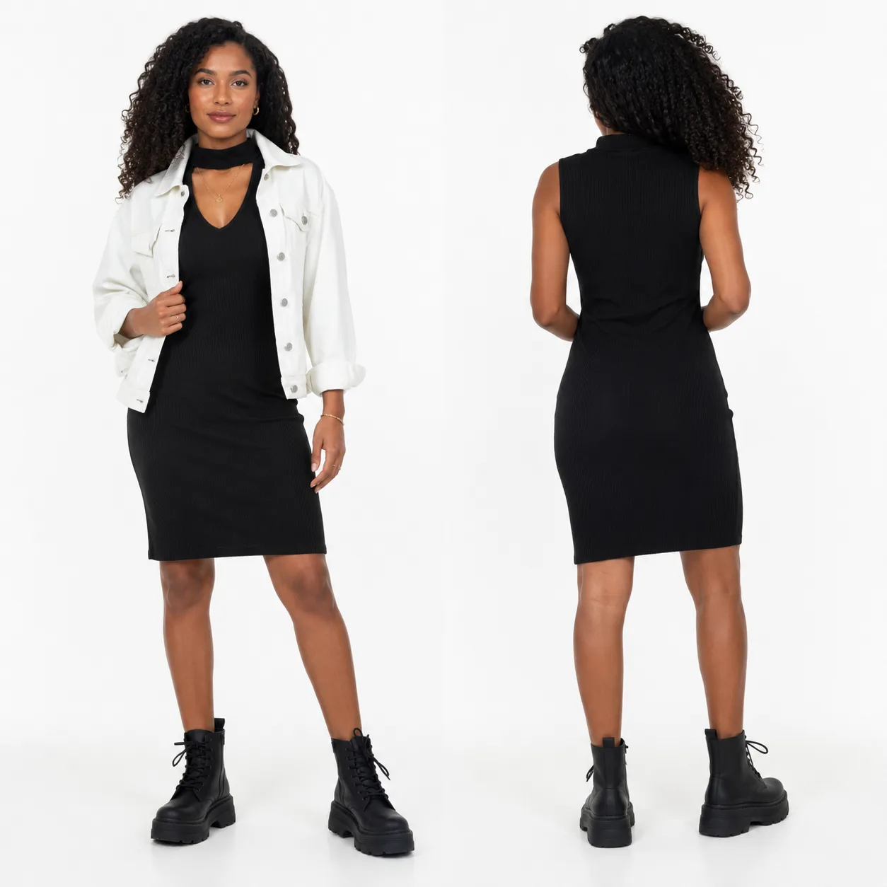 Vestido Canelado (B/90,C/86 e Q/90)