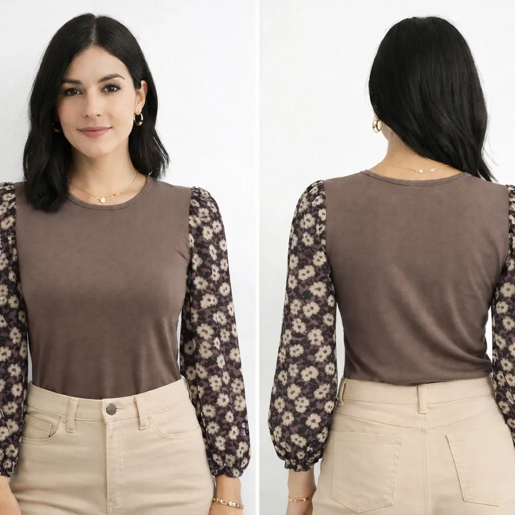 Blusa Malha Manga Tule