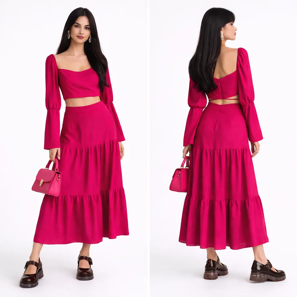 Conjunto Crooped + Saia 3 Marias (Cintura 32cm)