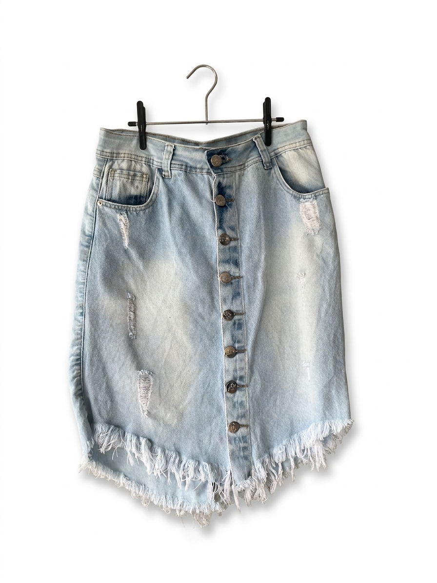 Saia Jeans Com Botões