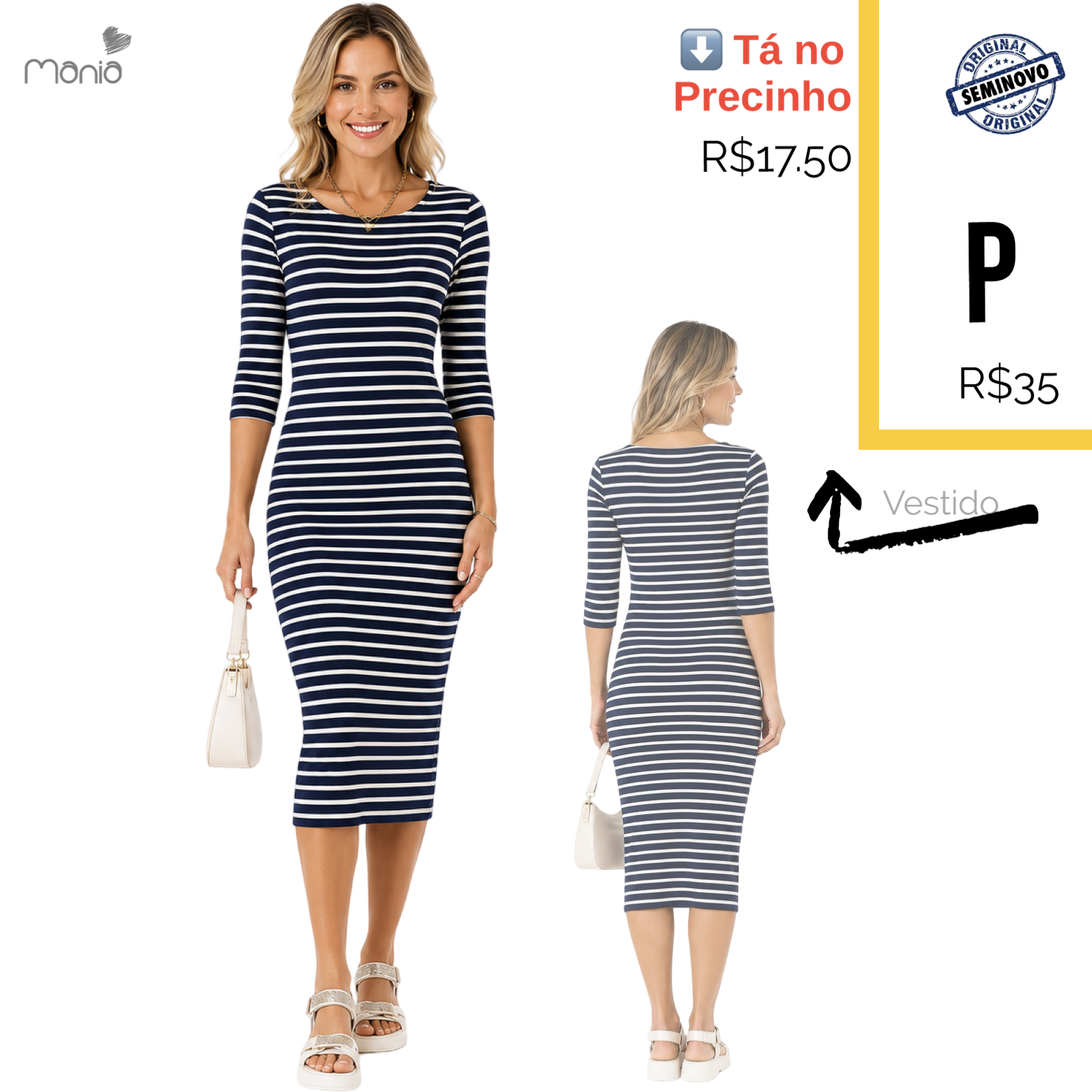 Vestido Meia Manga