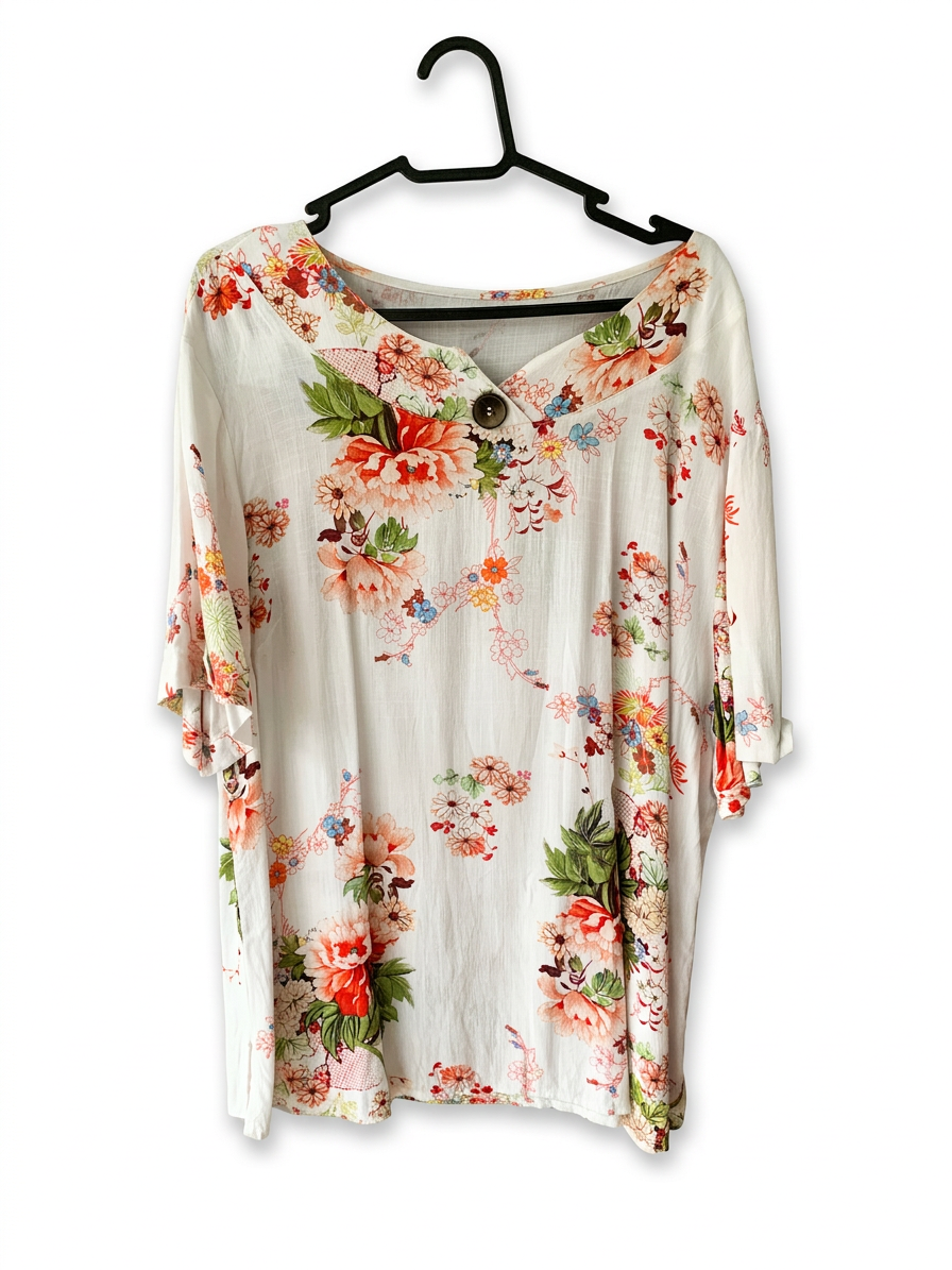 Blusa Viscolinho Manga Com Botões